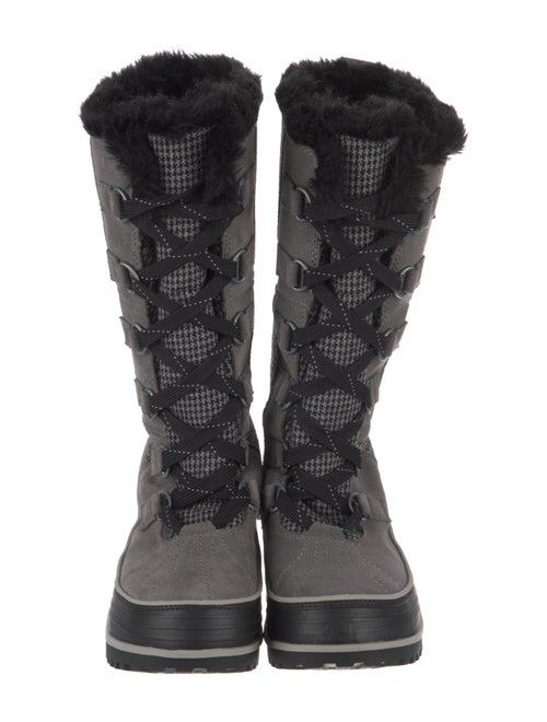 Sorel Canvas Houndstooth Print Lace-Up Boots