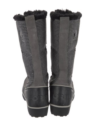 Sorel Canvas Houndstooth Print Lace-Up Boots