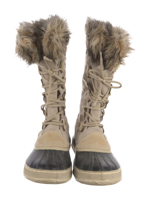 Sorel Suede Fur Trim Lace-Up Boots