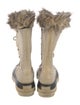 Sorel Suede Fur Trim Lace-Up Boots