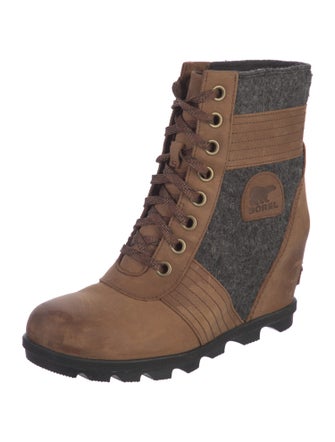 Sorel Leather Printed Combat Boots