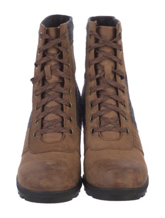 Sorel Leather Printed Combat Boots