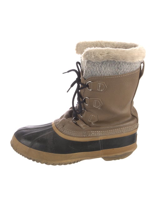 Sorel Leather Fur Trim Snow Boots