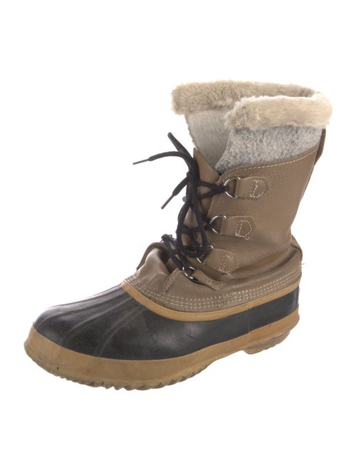 Sorel Leather Fur Trim Snow Boots