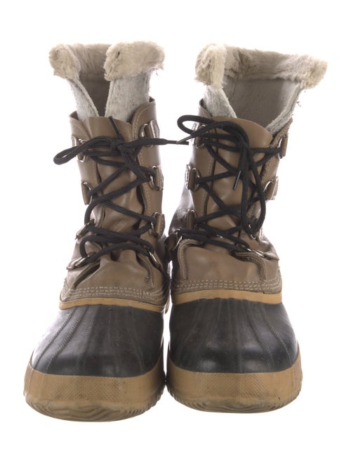 Sorel Leather Fur Trim Snow Boots