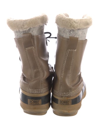 Sorel Leather Fur Trim Snow Boots