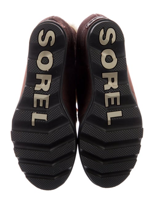 Sorel Suede Fur Trim Lace-Up Boots