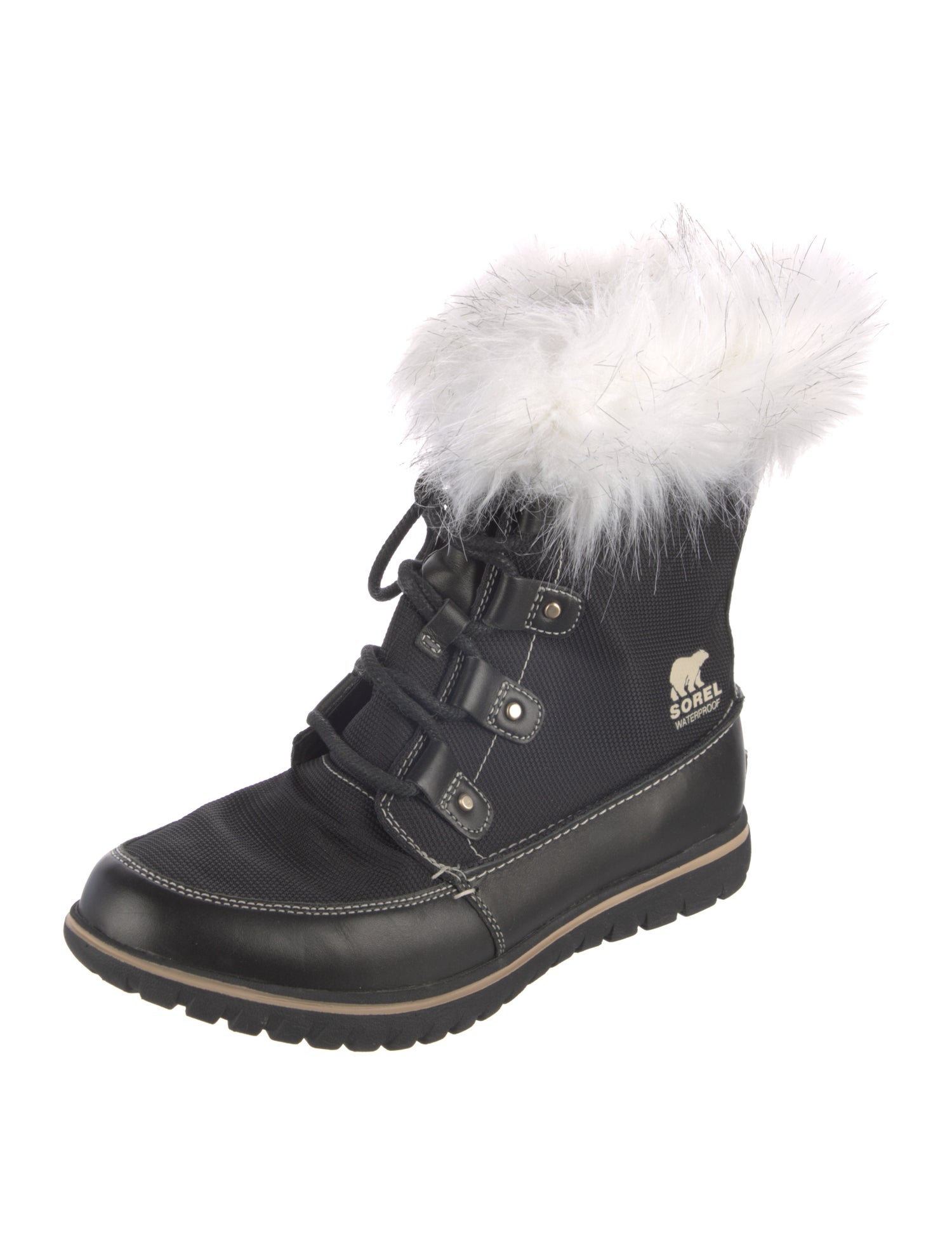 Sorel Leather Faux Fur Trim Snow Boots