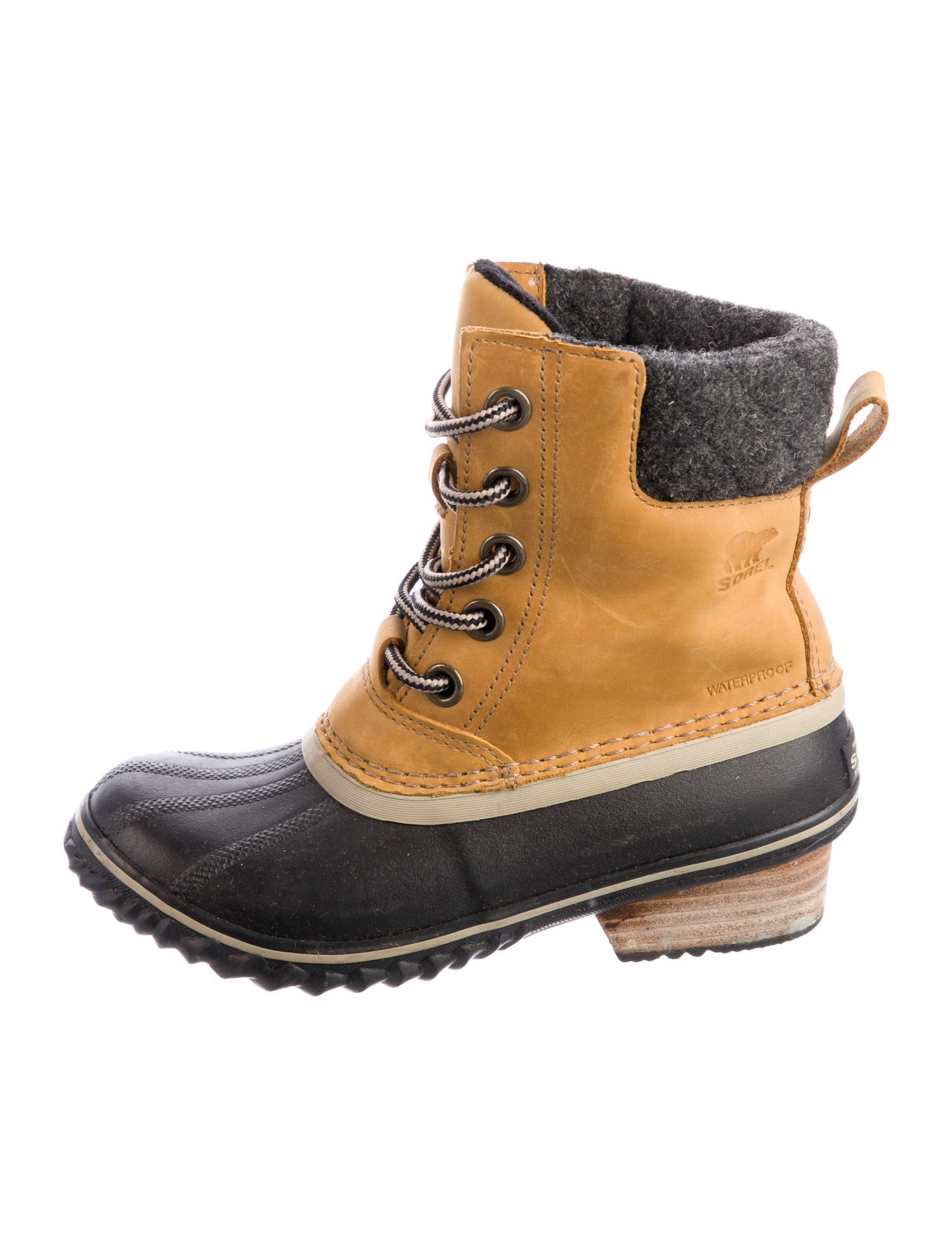 Sorel Leather Colorblock Pattern Lace-Up Boots