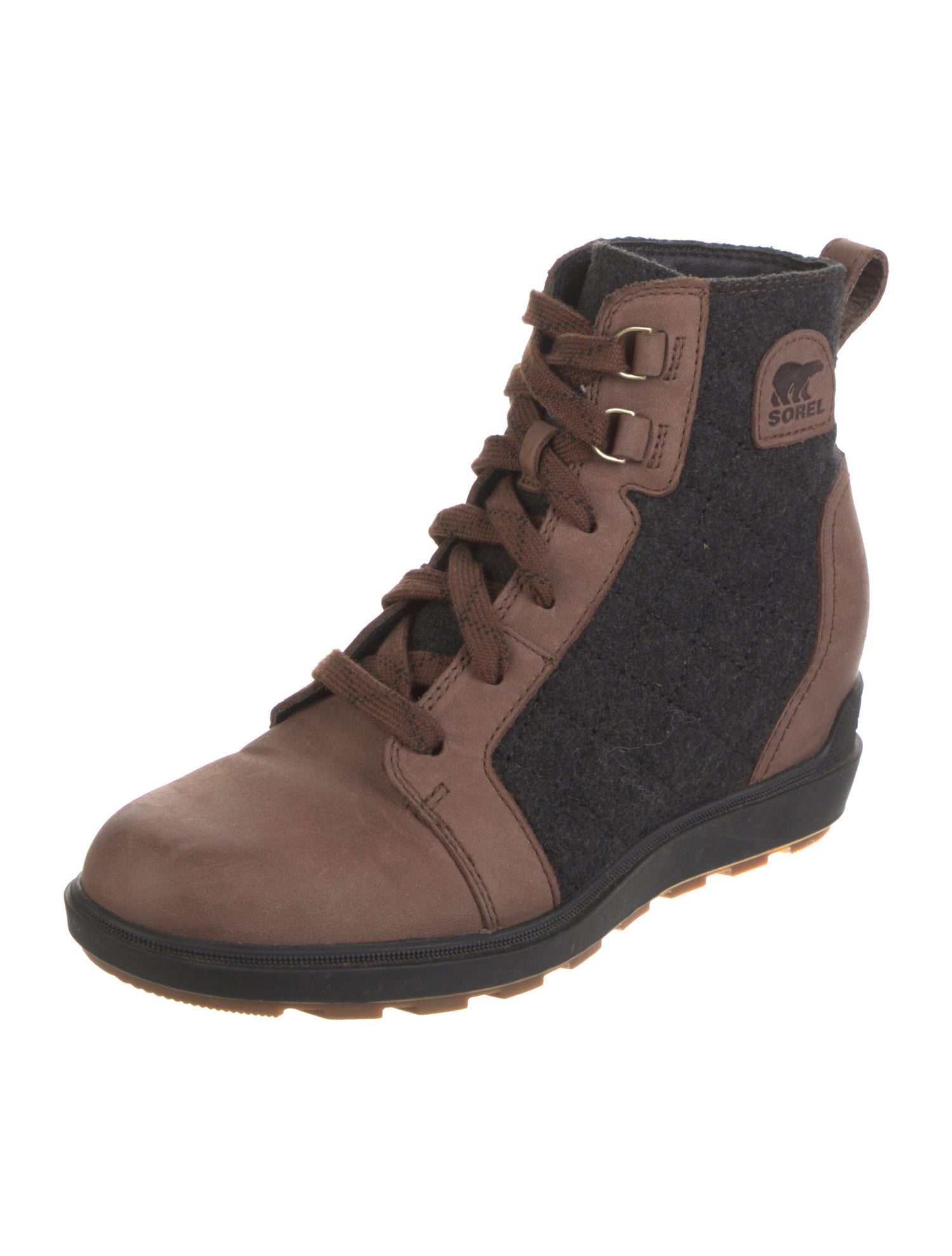 Sorel Wool Colorblock Pattern Combat Boots
