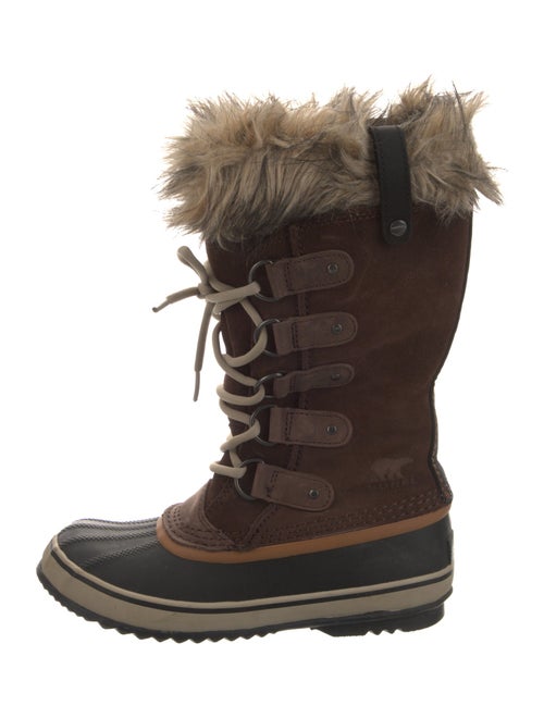 Sorel Suede Faux Fur Trim Lace-Up Boots