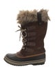 Sorel Suede Faux Fur Trim Lace-Up Boots