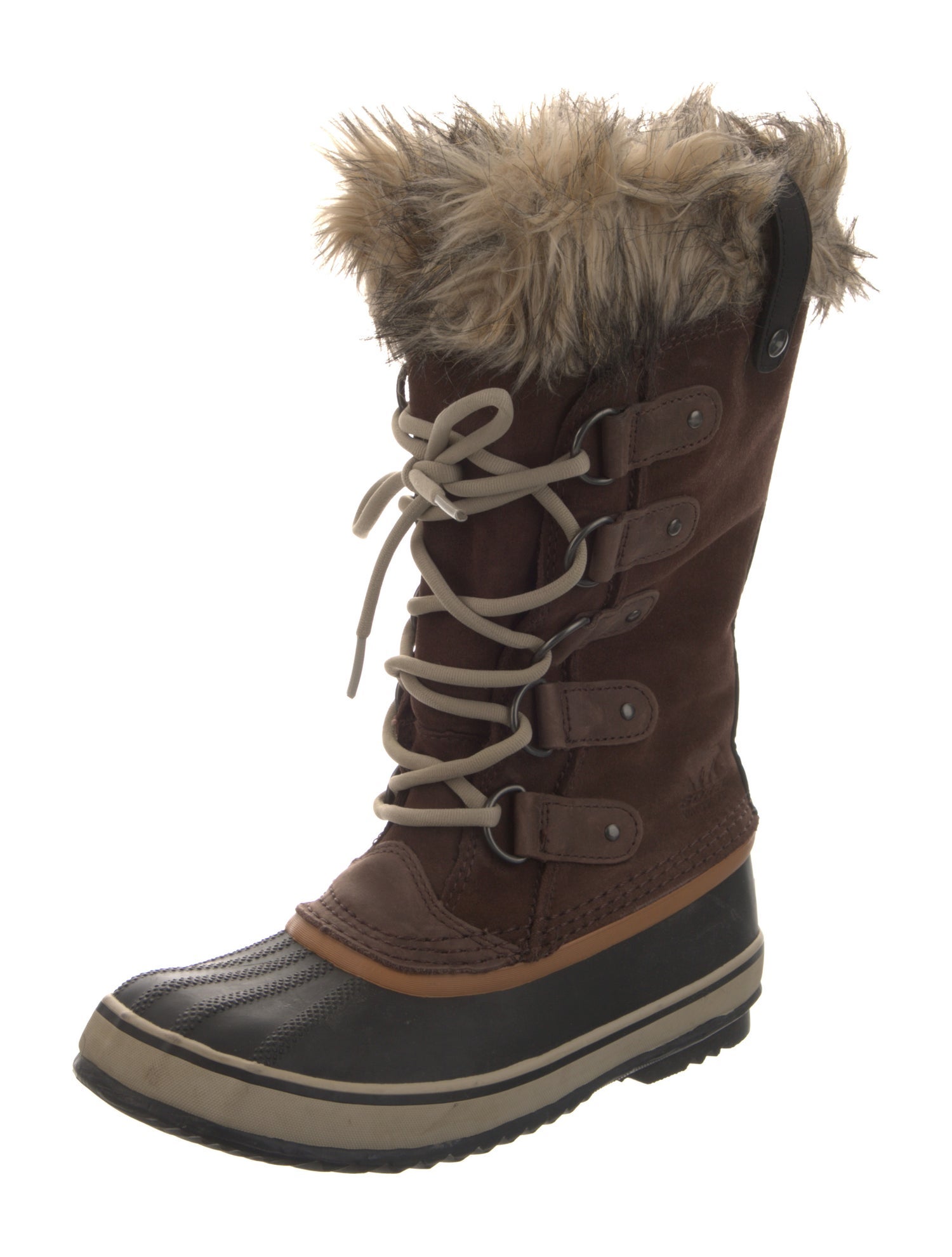 Sorel Suede Faux Fur Trim Lace-Up Boots