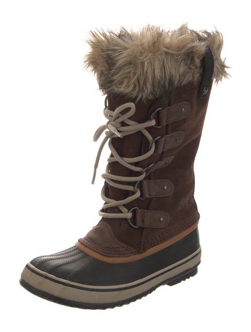 Sorel Suede Faux Fur Trim Lace-Up Boots