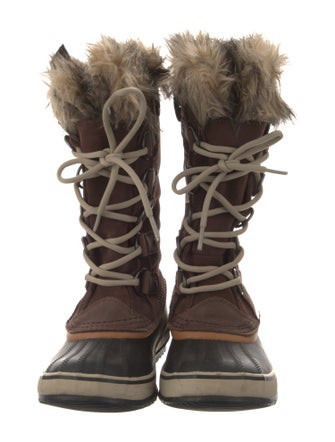Sorel Suede Faux Fur Trim Lace-Up Boots