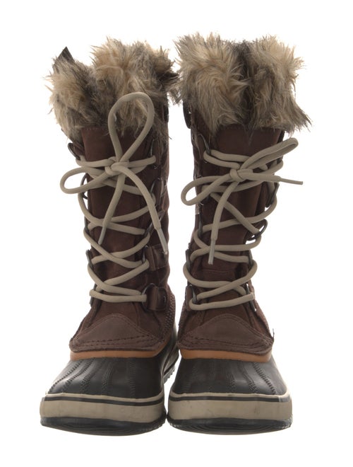 Sorel Suede Faux Fur Trim Lace-Up Boots