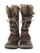 Sorel Suede Faux Fur Trim Lace-Up Boots