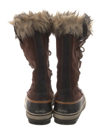 Sorel Suede Faux Fur Trim Lace-Up Boots