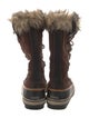 Sorel Suede Faux Fur Trim Lace-Up Boots