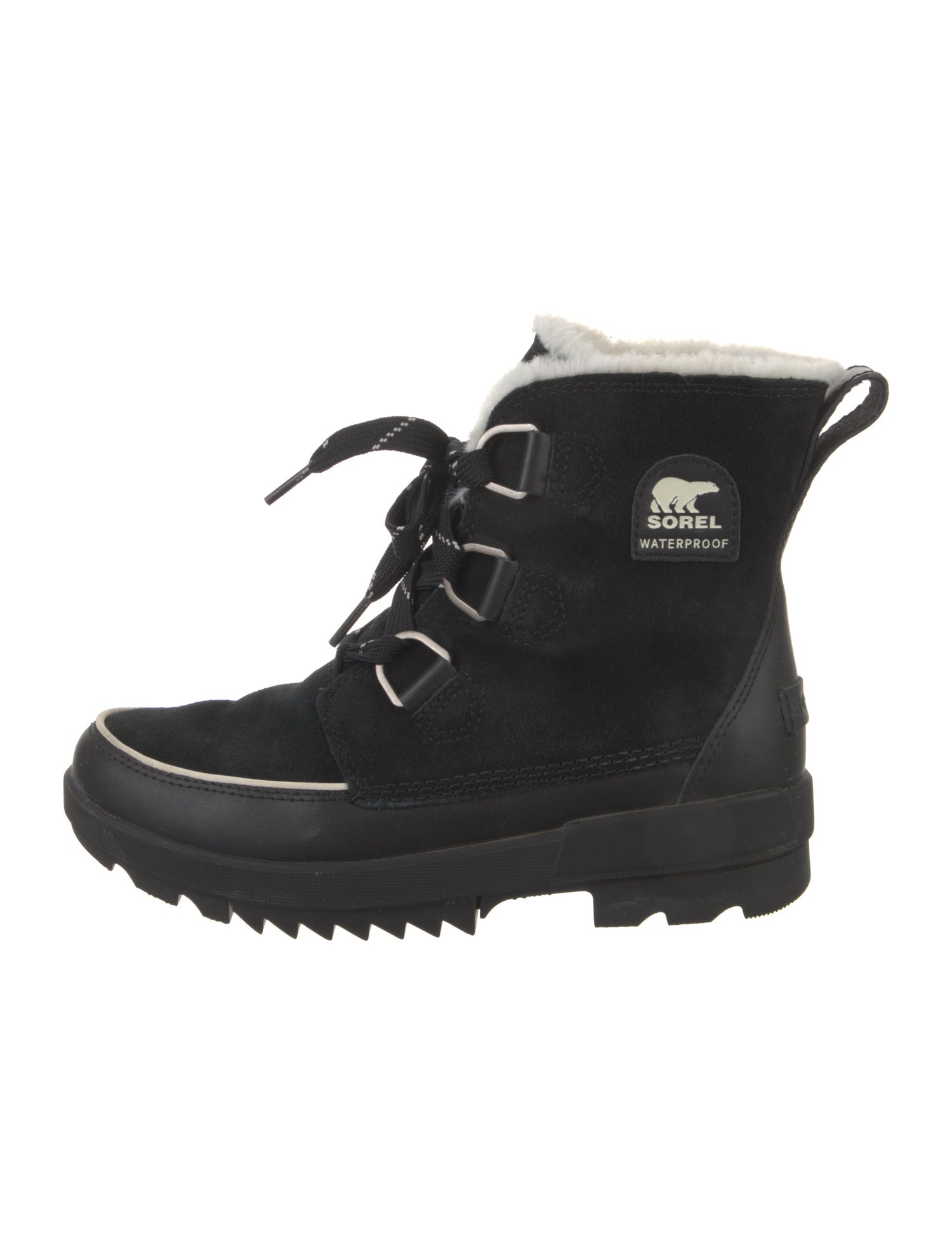 Sorel Suede Fur Trim Combat Boots
