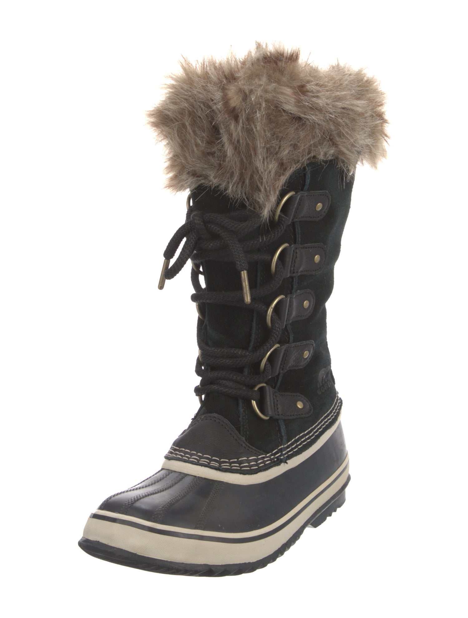 Sorel Suede Faux Fur Trim Lace-Up Boots