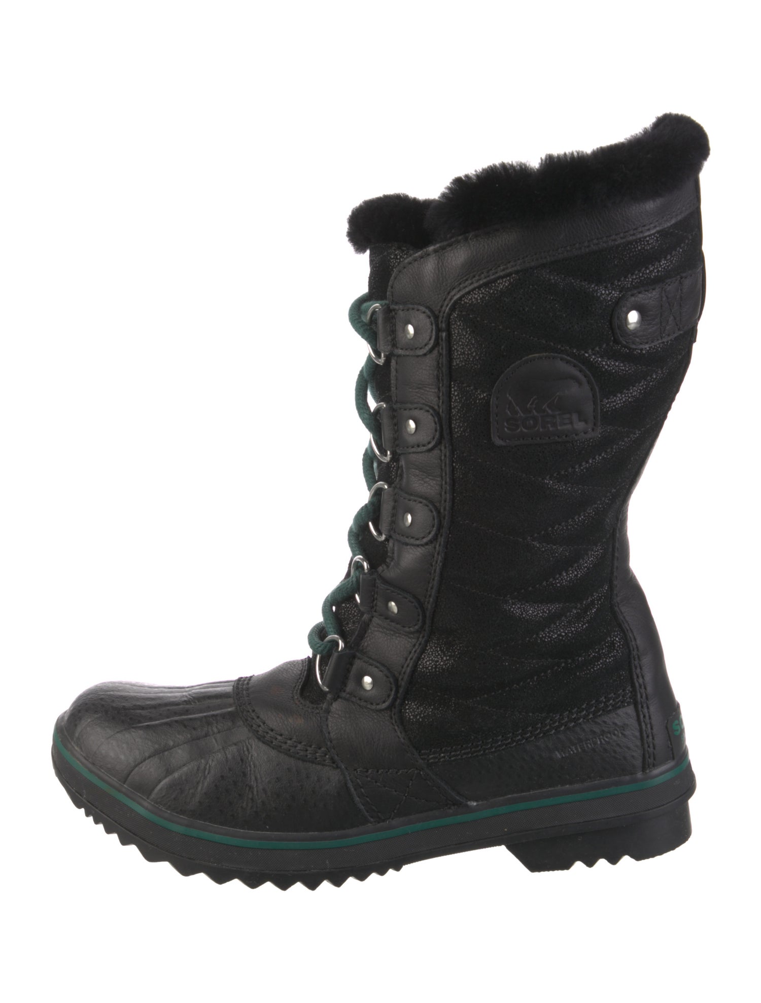 Sorel Wool Faux Fur Trim Lace-Up Boots