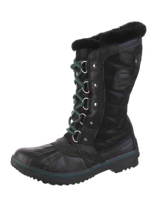 Sorel Wool Faux Fur Trim Lace-Up Boots