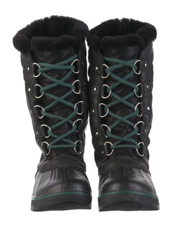 Sorel Wool Faux Fur Trim Lace-Up Boots