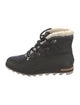 Sorel Suede Fur Trim Lace-Up Boots