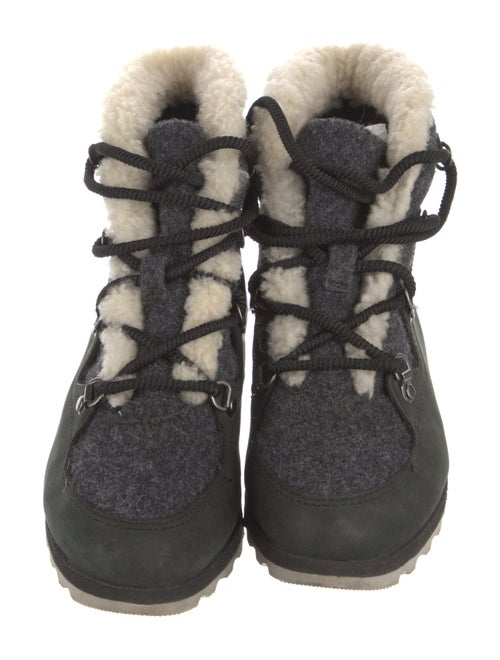 Sorel Suede Fur Trim Lace-Up Boots