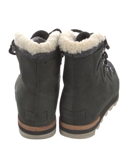 Sorel Suede Fur Trim Lace-Up Boots
