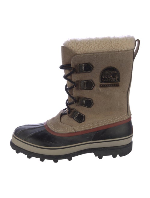 Sorel Suede Faux Fur Trim Hiking Boots