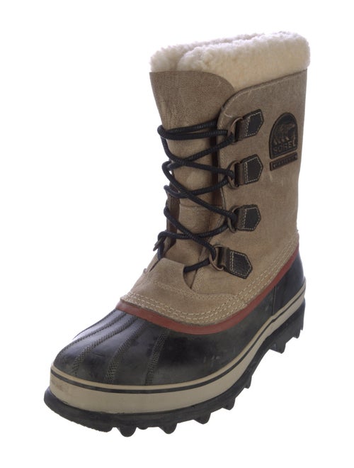 Sorel Suede Faux Fur Trim Hiking Boots