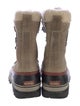 Sorel Suede Faux Fur Trim Hiking Boots