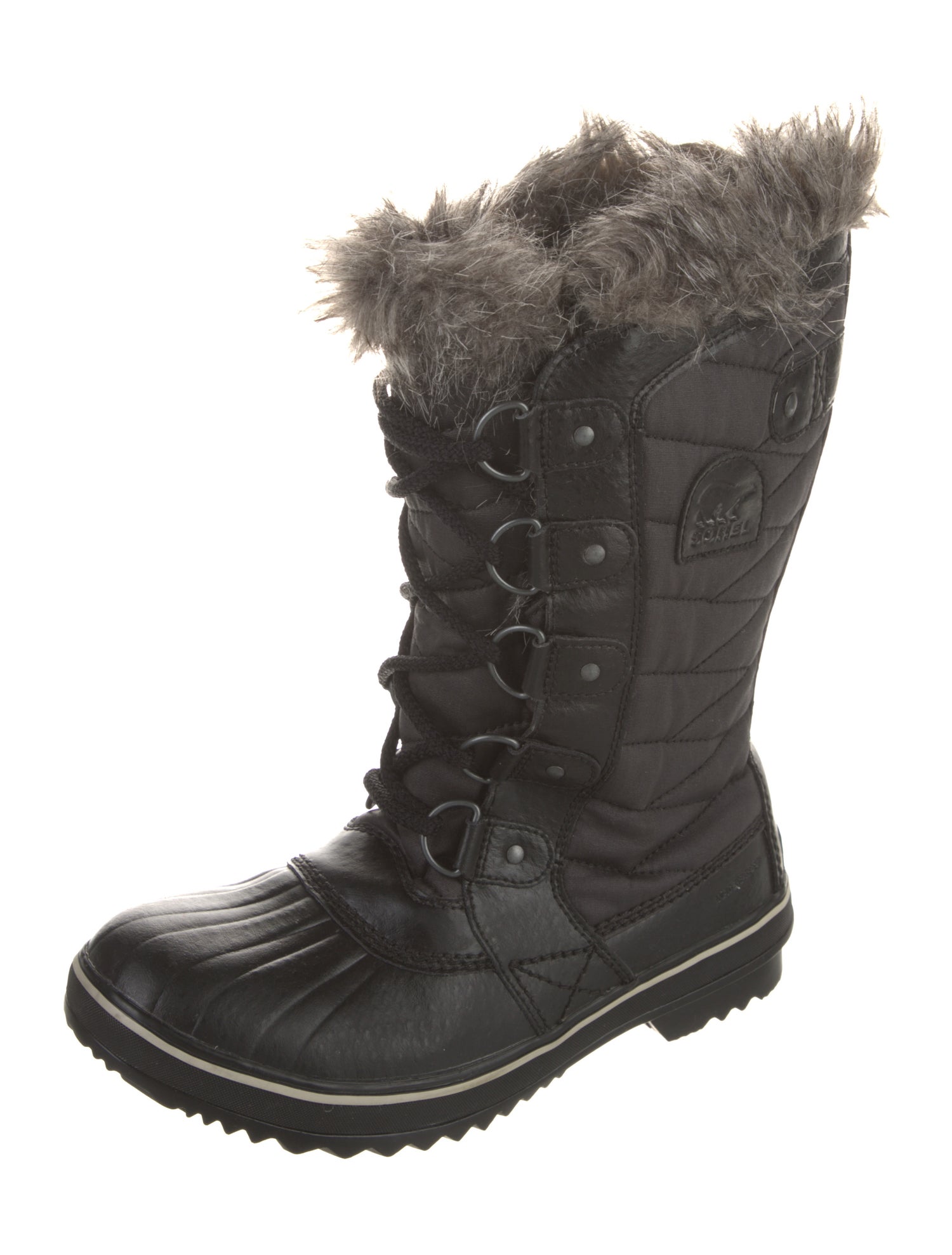 Sorel Leather Faux Fur Trim Lace-Up Boots