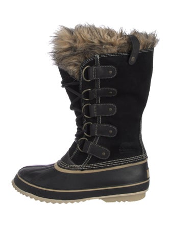 Sorel Suede Faux Fur Trim Lace-Up Boots