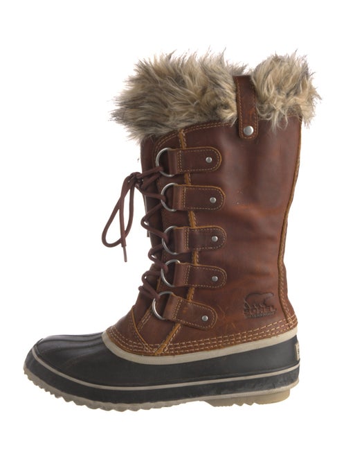 Sorel Leather Faux Fur Trim Lace-Up Boots