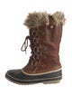 Sorel Leather Faux Fur Trim Lace-Up Boots
