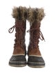 Sorel Leather Faux Fur Trim Lace-Up Boots