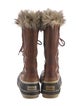 Sorel Leather Faux Fur Trim Lace-Up Boots
