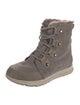 Sorel Suede Fur Trim Lace-Up Boots