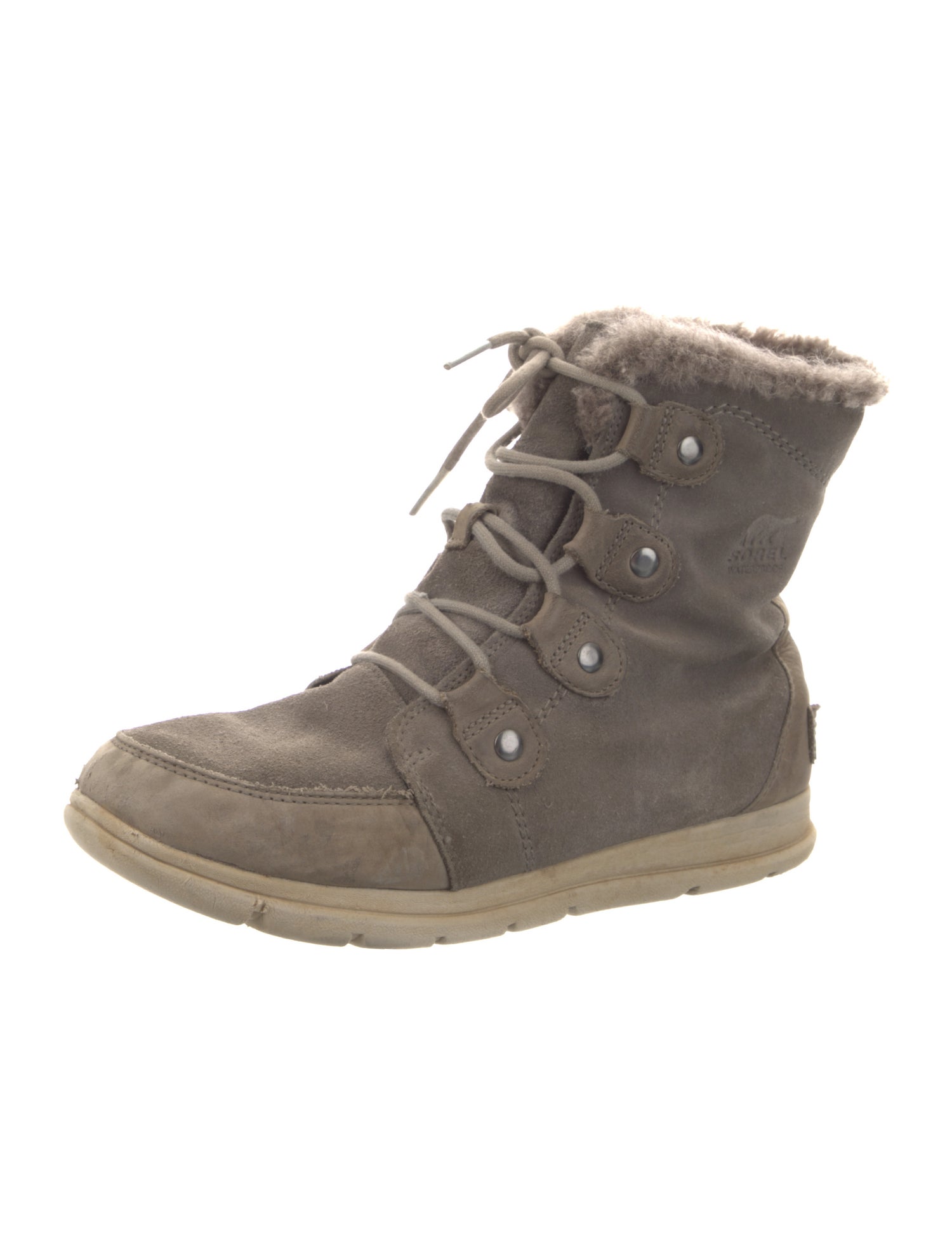 Sorel Suede Colorblock Pattern Lace-Up Boots