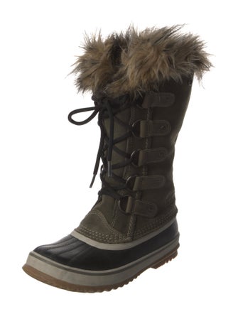 Sorel Suede Faux Fur Trim Lace-Up Boots