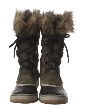 Sorel Suede Faux Fur Trim Lace-Up Boots