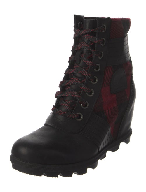 Sorel Leather Plaid Print Lace-Up Boots
