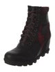 Sorel Leather Plaid Print Lace-Up Boots