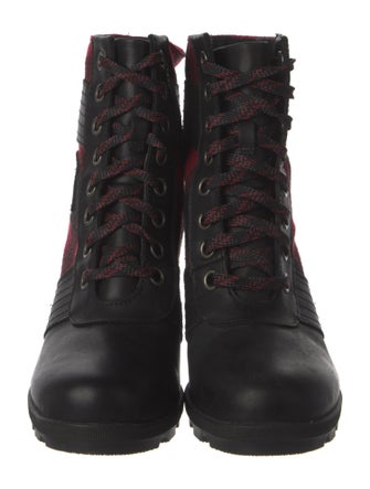 Sorel Leather Plaid Print Lace-Up Boots