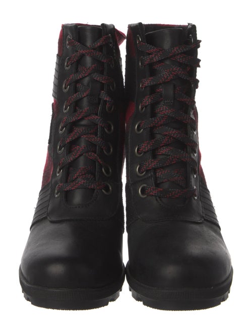 Sorel Leather Plaid Print Lace-Up Boots