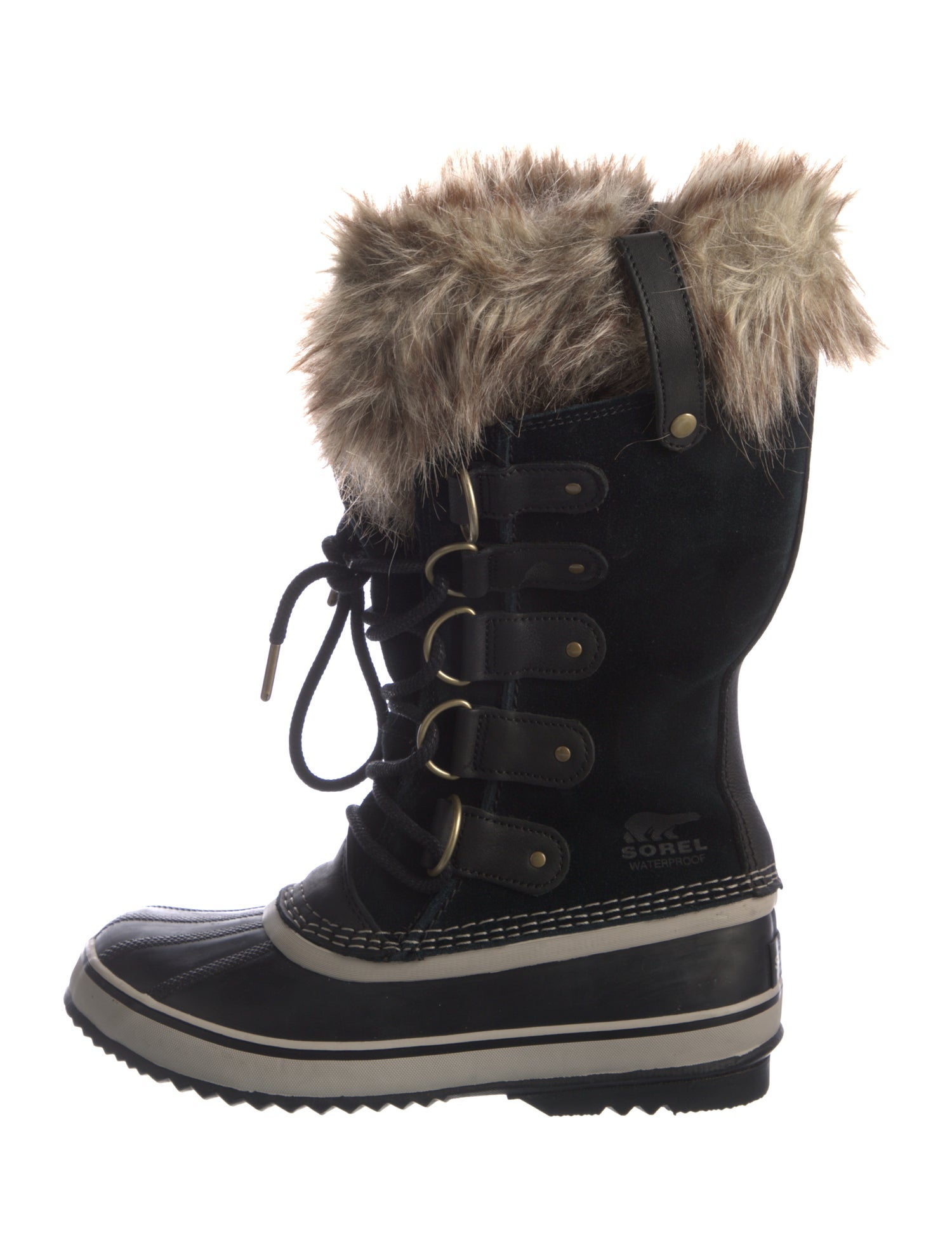 Sorel Suede Faux Fur Trim Lace-Up Boots