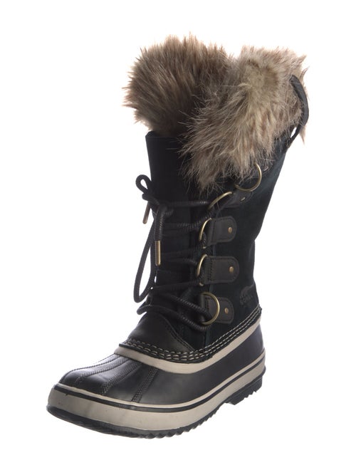 Sorel Suede Faux Fur Trim Lace-Up Boots